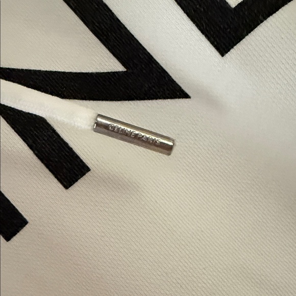Celine White Hoodie with Black Logo (Men’s L) - Picture 3 of 10